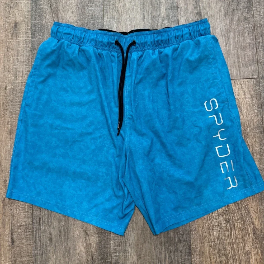 2 Pair Bundle Spyder Men's Swim‎ Trunks Board Shorts XL Blue Teal Green Beach